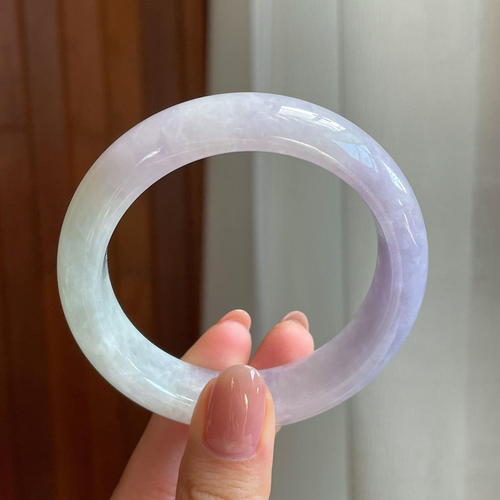 糯冰淡春底带色平安镯（54.7mm)（yc320783）