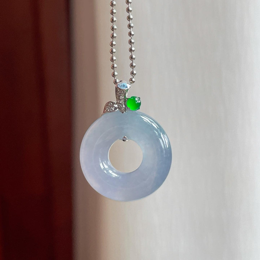 18k金扣冰种紫罗兰翡翠甜甜圈（yc248547）