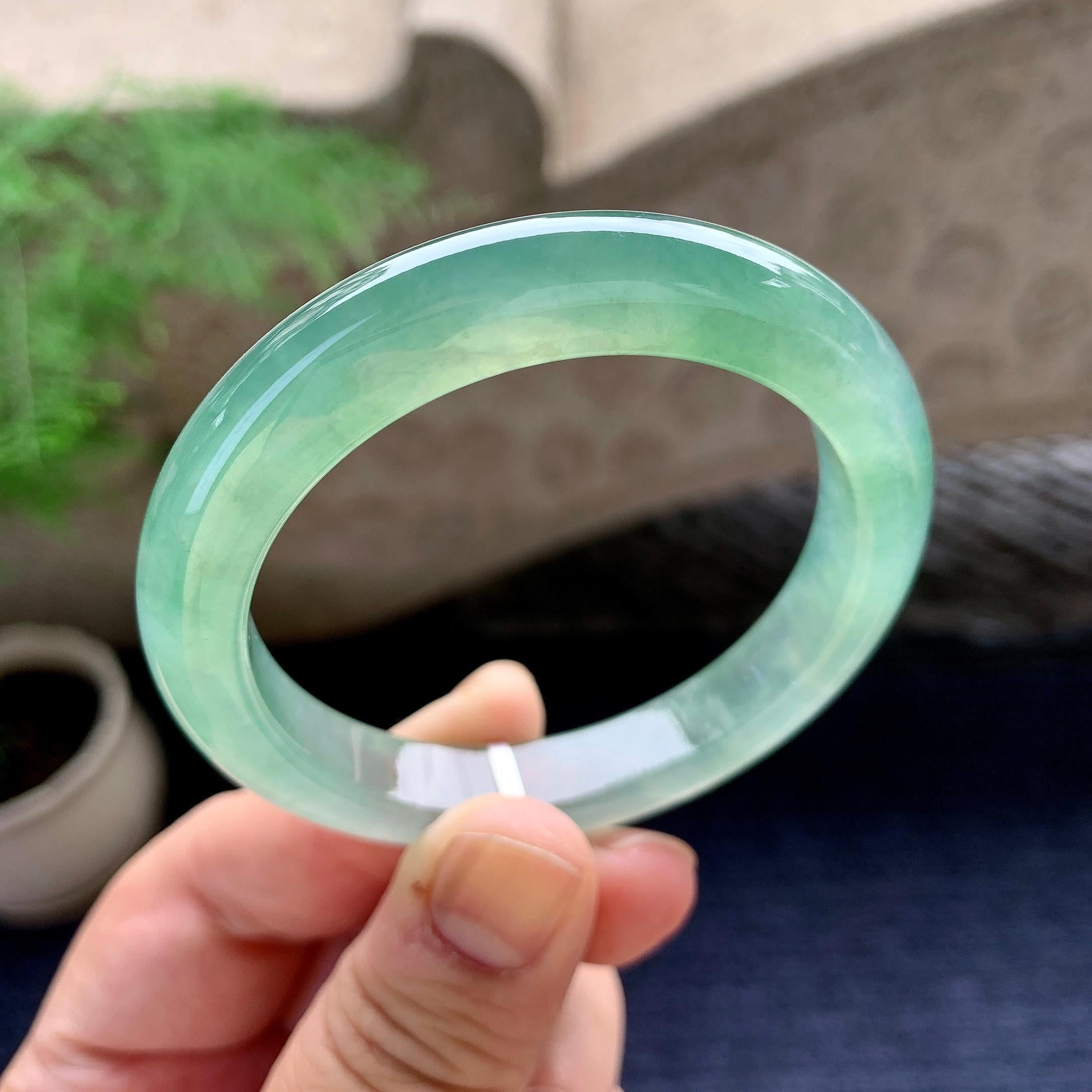 糯冰种晴水平安镯（50.8mm）（yc198235）