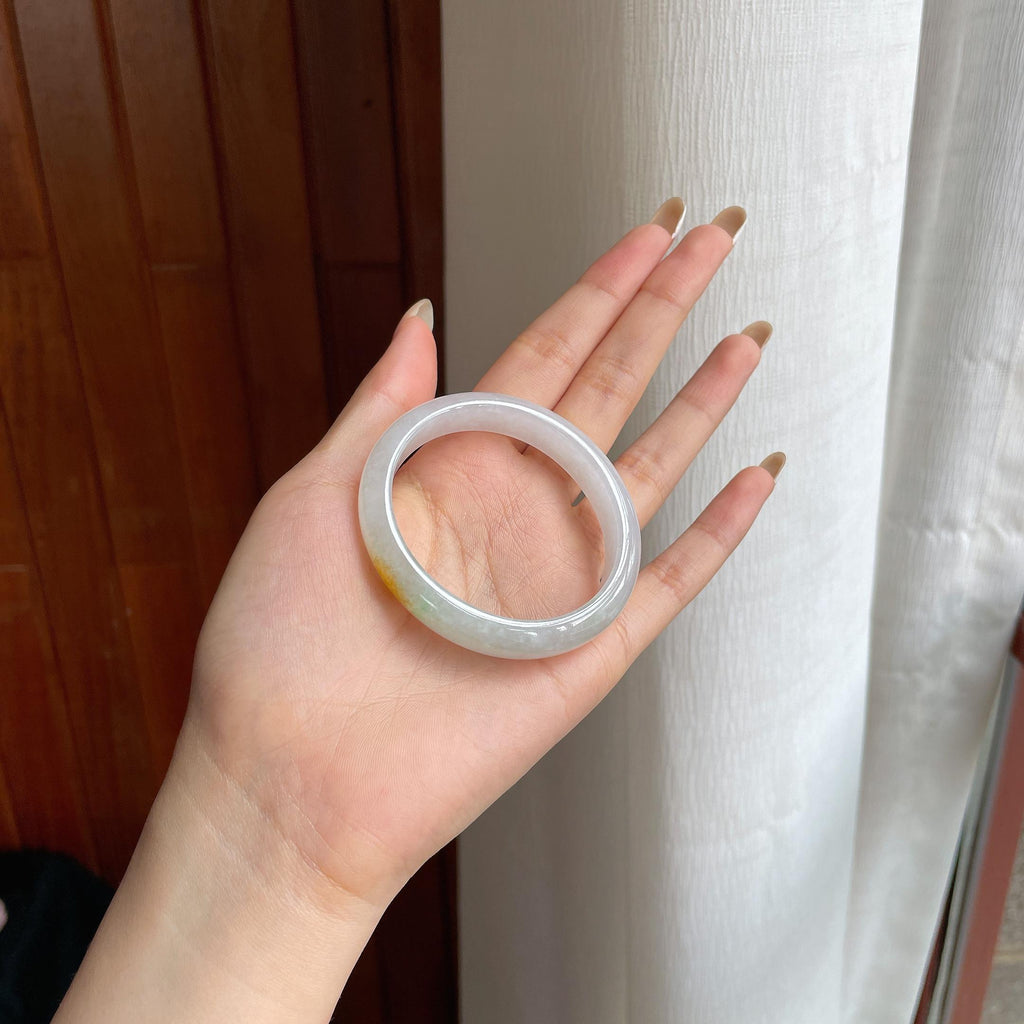 糯冰黄翡翡翠贵妃镯（50.2mm)（yc424980）