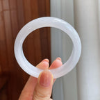 糯冰种白月光翡翠平安镯（53.2mm)（yc322609）