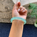 糯冰种蓝底圆条手镯（53.1mm）（yc243451）