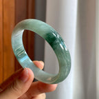 糯冰飘花翡翠平安镯（58.5mm）（yc215235）