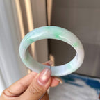 细糯种飘绿平安镯（53.1mm）（yc304262）
