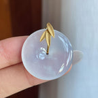 18k金扣冰种翡翠平安扣（yc257819）