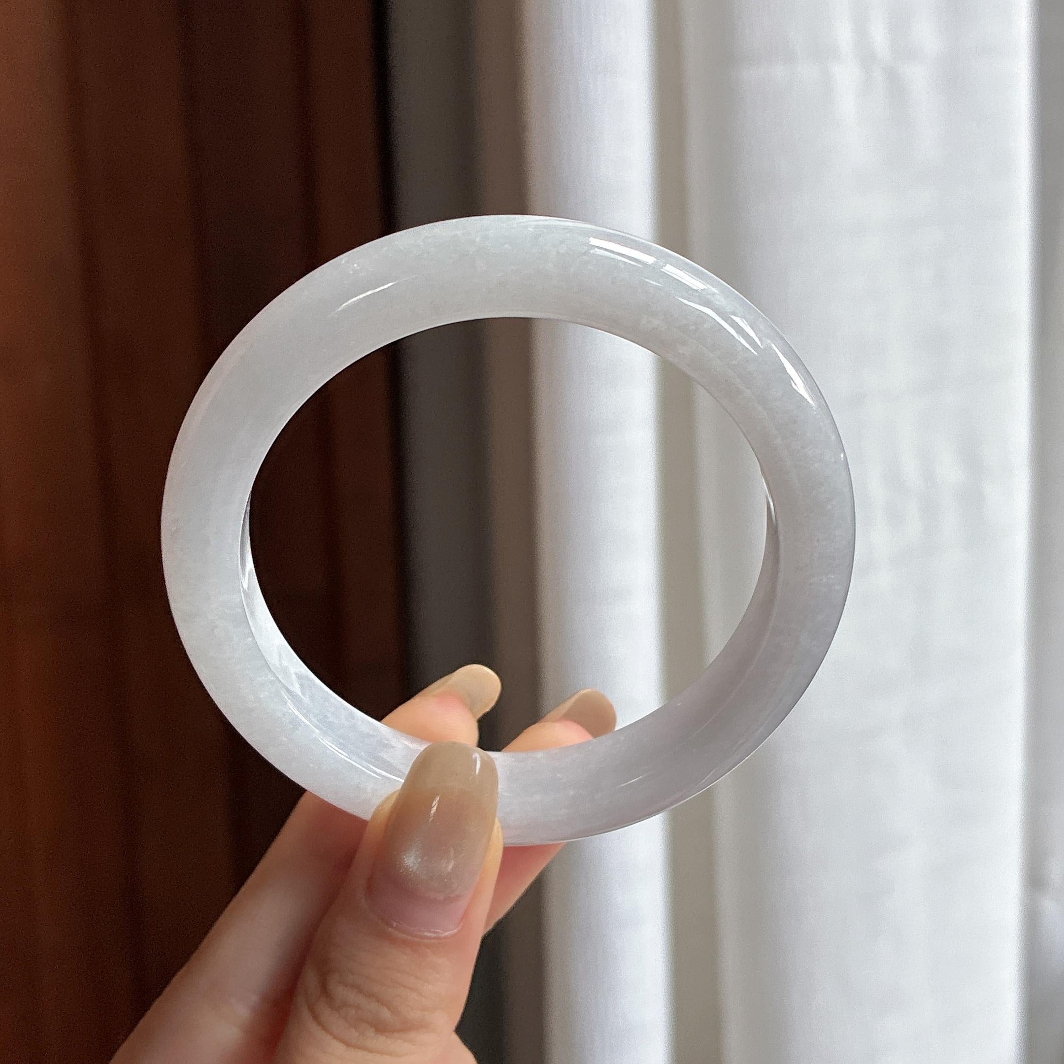 糯冰飘花特色贵妃镯 57圈 天然缅甸A货翡翠（yc482031）