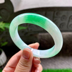 细糯种白底青平安镯（58.2mm）（yc254098）