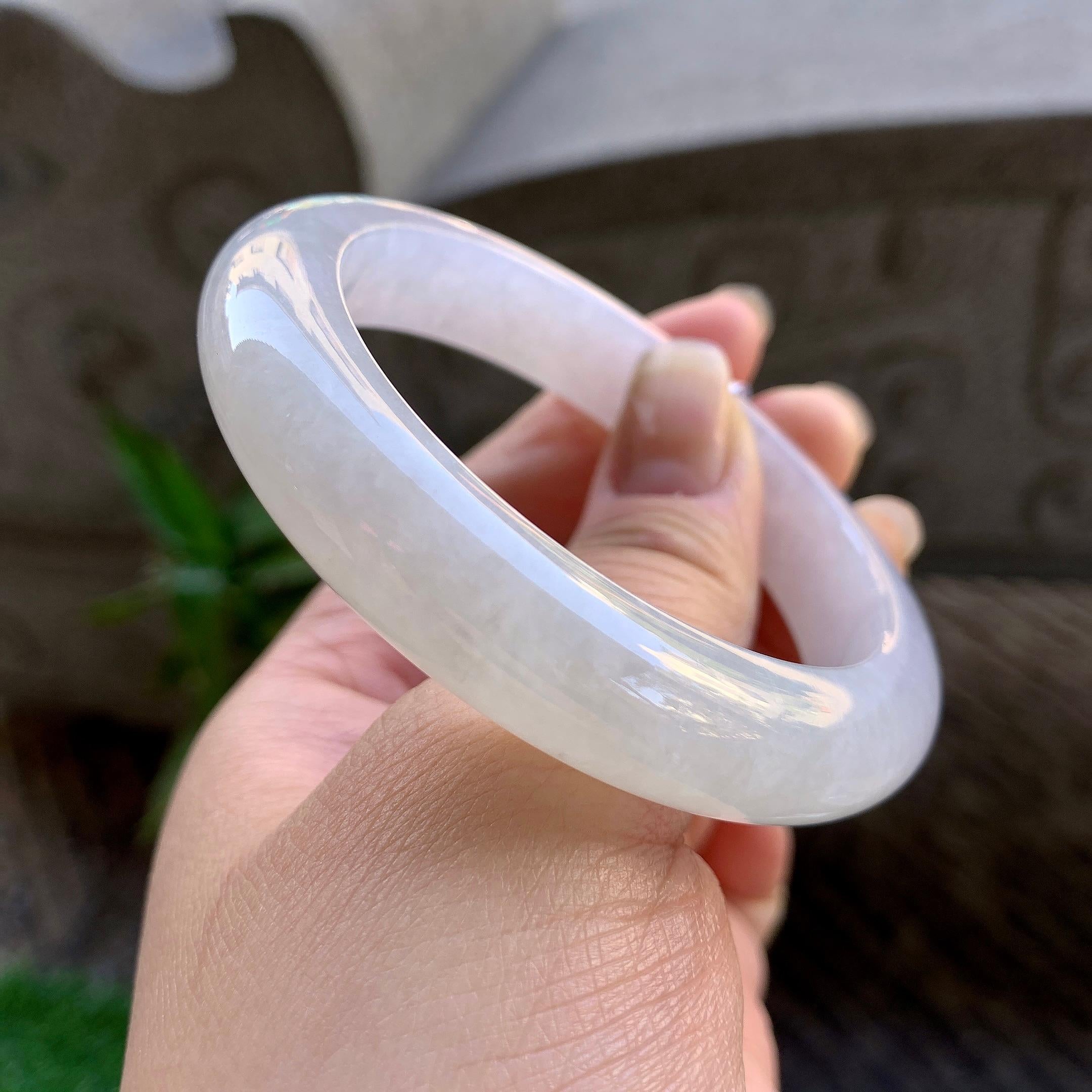 糯冰种无色平安镯（54.7mm）（yc308183）