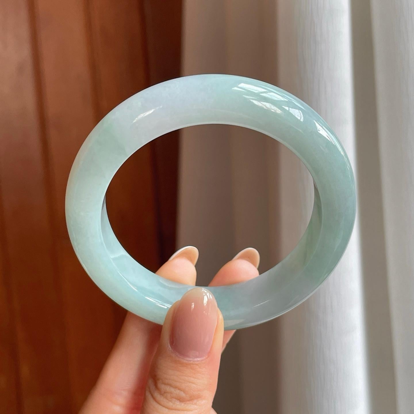 糯冰晴水翡翠平安镯（54.7mm)（yc373945）