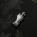 18k金镶玻璃种无色翡翠鹿吊坠（yc255713）