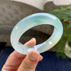 糯冰种晴水飘黄翡宽版轮胎手镯（52.2mm）（yc249465）