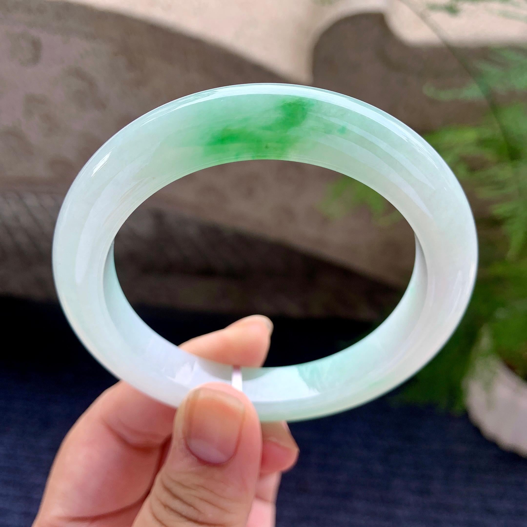 细糯种飘花平安镯（58mm）（yc206658）