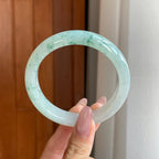 糯冰飘花翡翠平安镯（59.7mm）（yc291895）