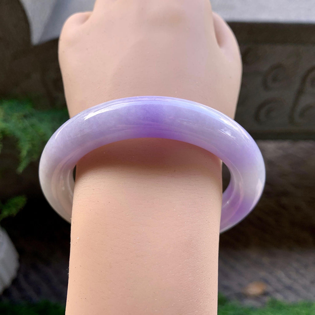 糯种紫罗兰飘花圆条手镯（58.7mm）（yc259069）