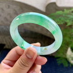 糯冰种飘绿洒金平安镯（51.2mm）（yc249463）