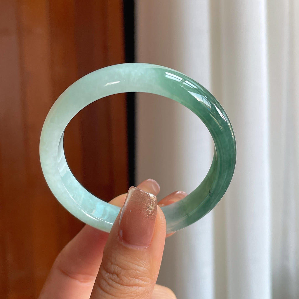 糯冰半山半水翡翠平安镯（51mm）（yc366990）