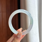 糯冰淡底色贵妃镯 56圈 天然缅甸A货翡翠（yc453959）