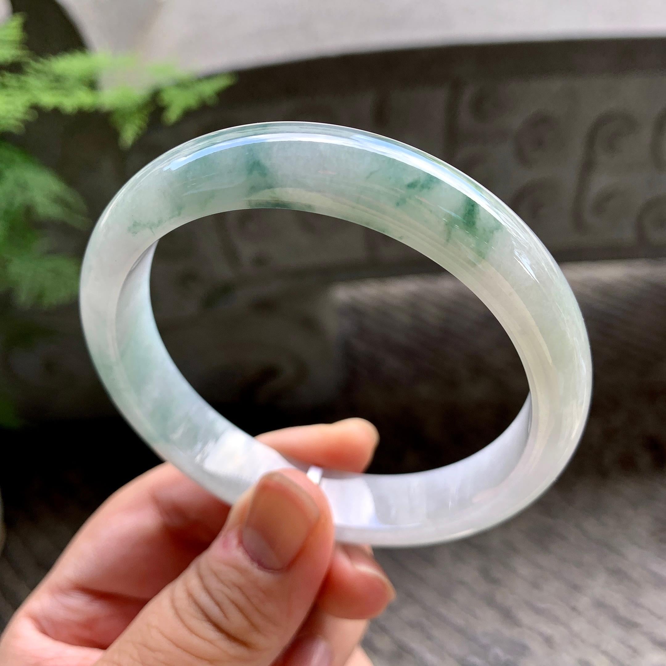 糯种飘花平安镯（61.5mm）（yc202355）
