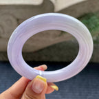 胖圆条    细糯种淡紫罗兰圆条手镯54.2圈         天然缅甸A货翡翠（yc376052）
