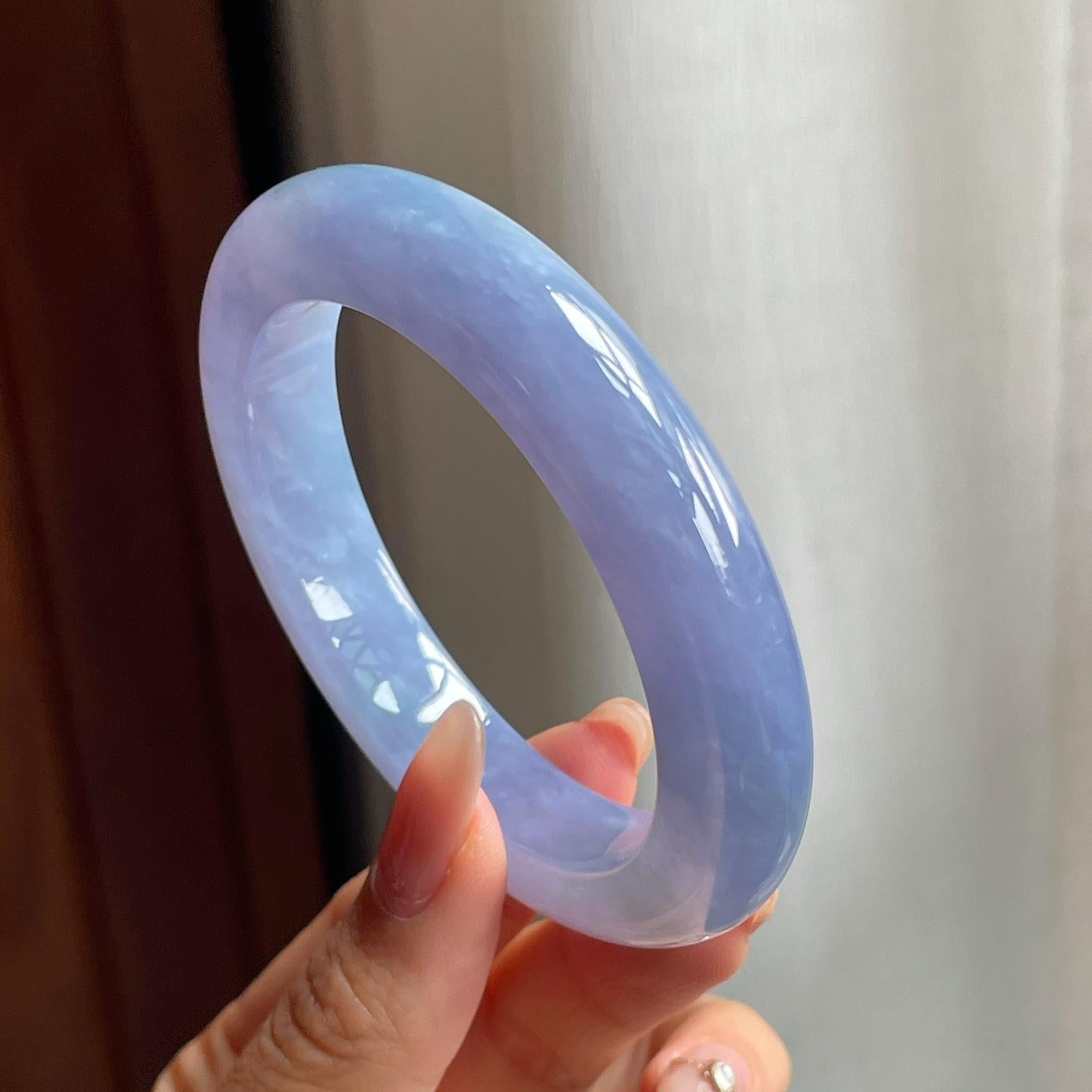 糯冰种满紫翡翠平安镯（54mm）（yc190542）