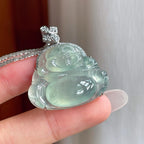 18k金钻镶冰种晴底翡翠佛公（yc263548）