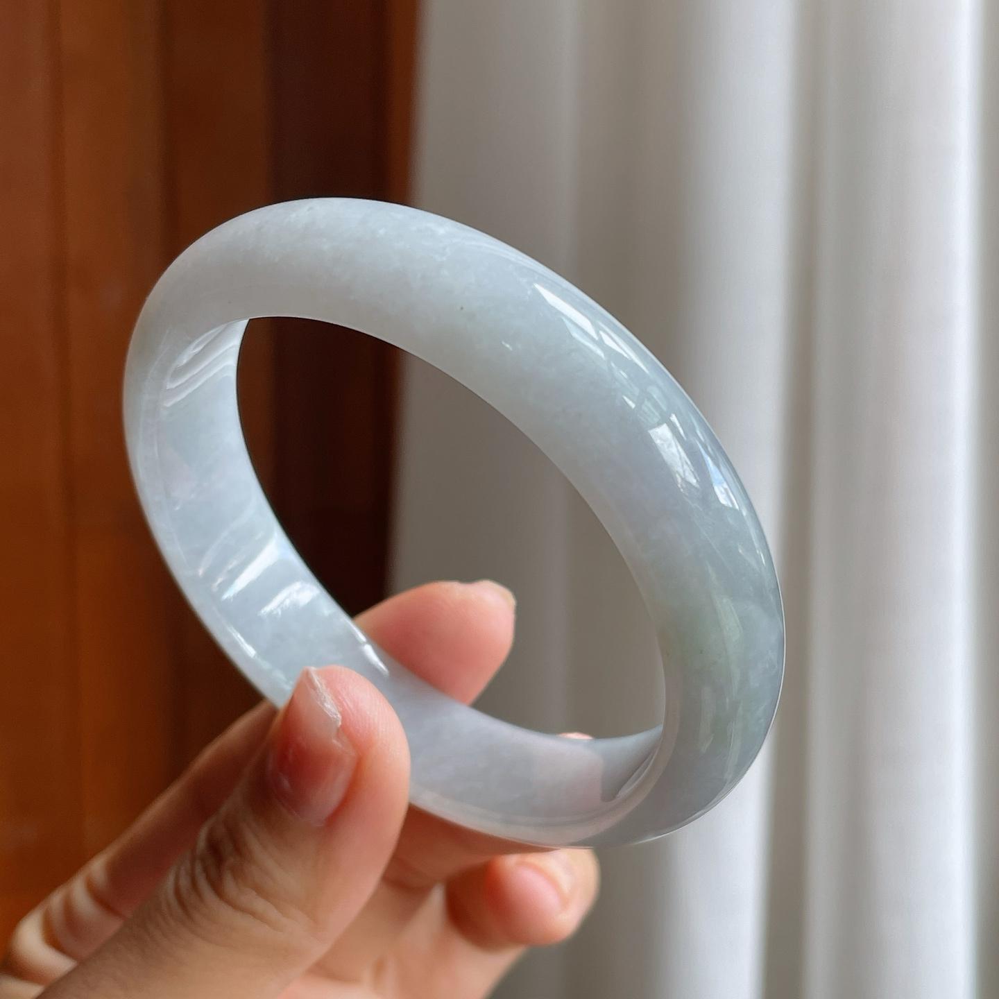 糯冰翡翠平安镯（58.7mm）（yc216049）