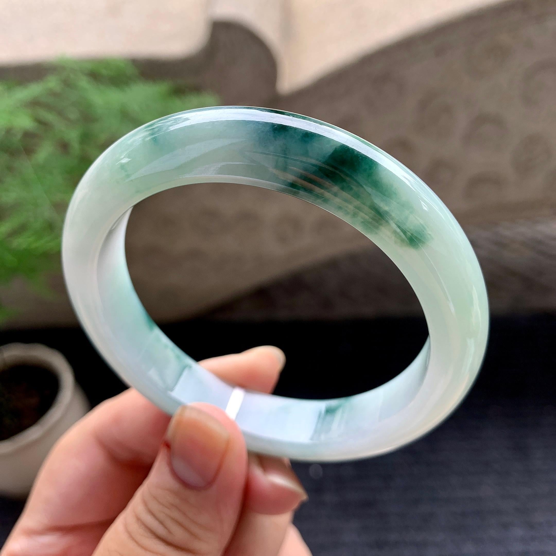 糯种飘花平安镯（58.7mm）（yc196529）