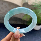细糯种蓝底飘花平安镯（57.7mm）（yc200972）
