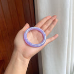 糯冰紫罗兰翡翠圆条手镯（52.6mm）（yc249153）