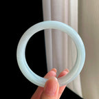 糯冰白月光翡翠平安镯（58mm)（yc342197）