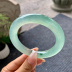 糯冰种晴水飘花圆条手镯（58.3mm）（yc196527）