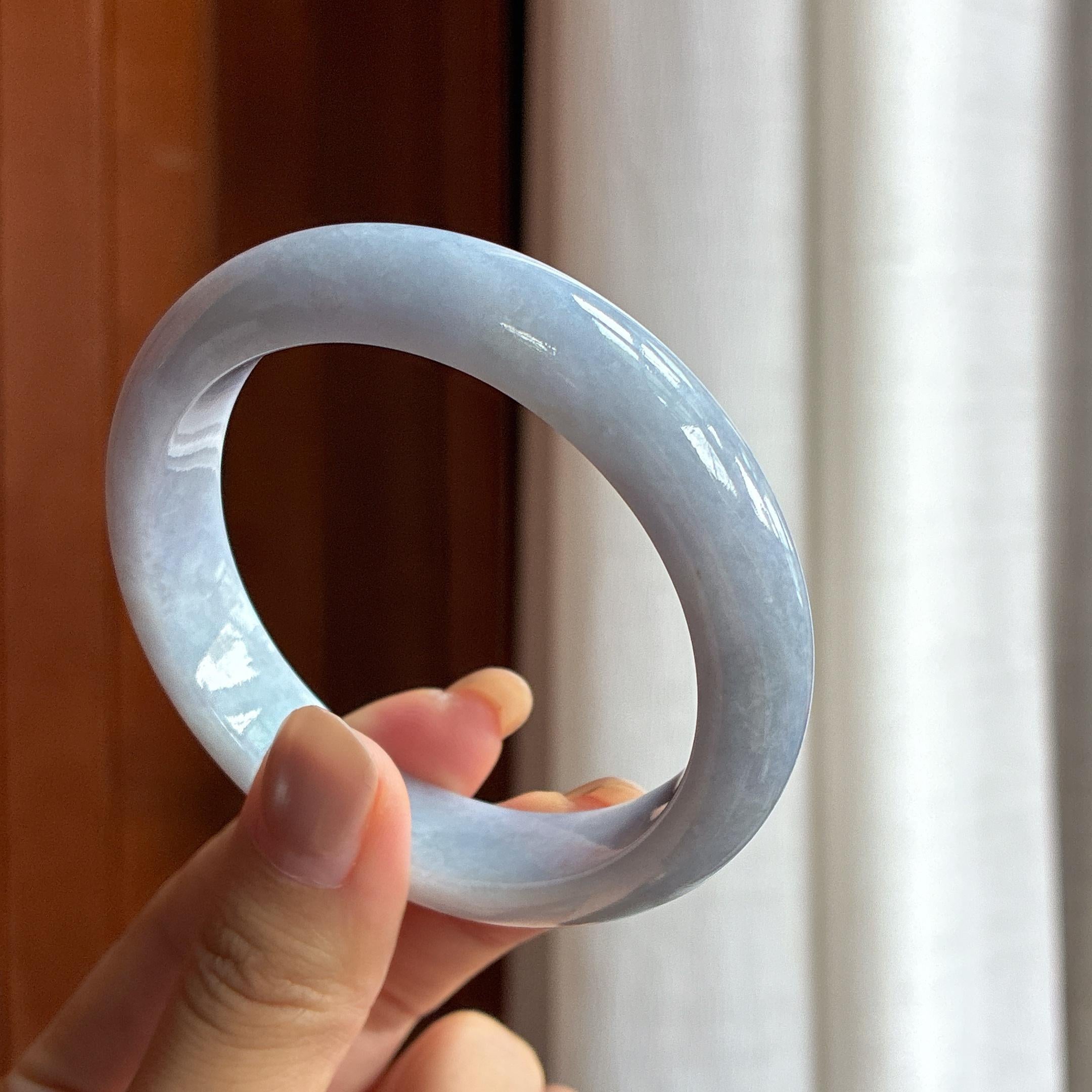 糯冰紫罗兰翡翠平安镯 57圈（yc428550）
