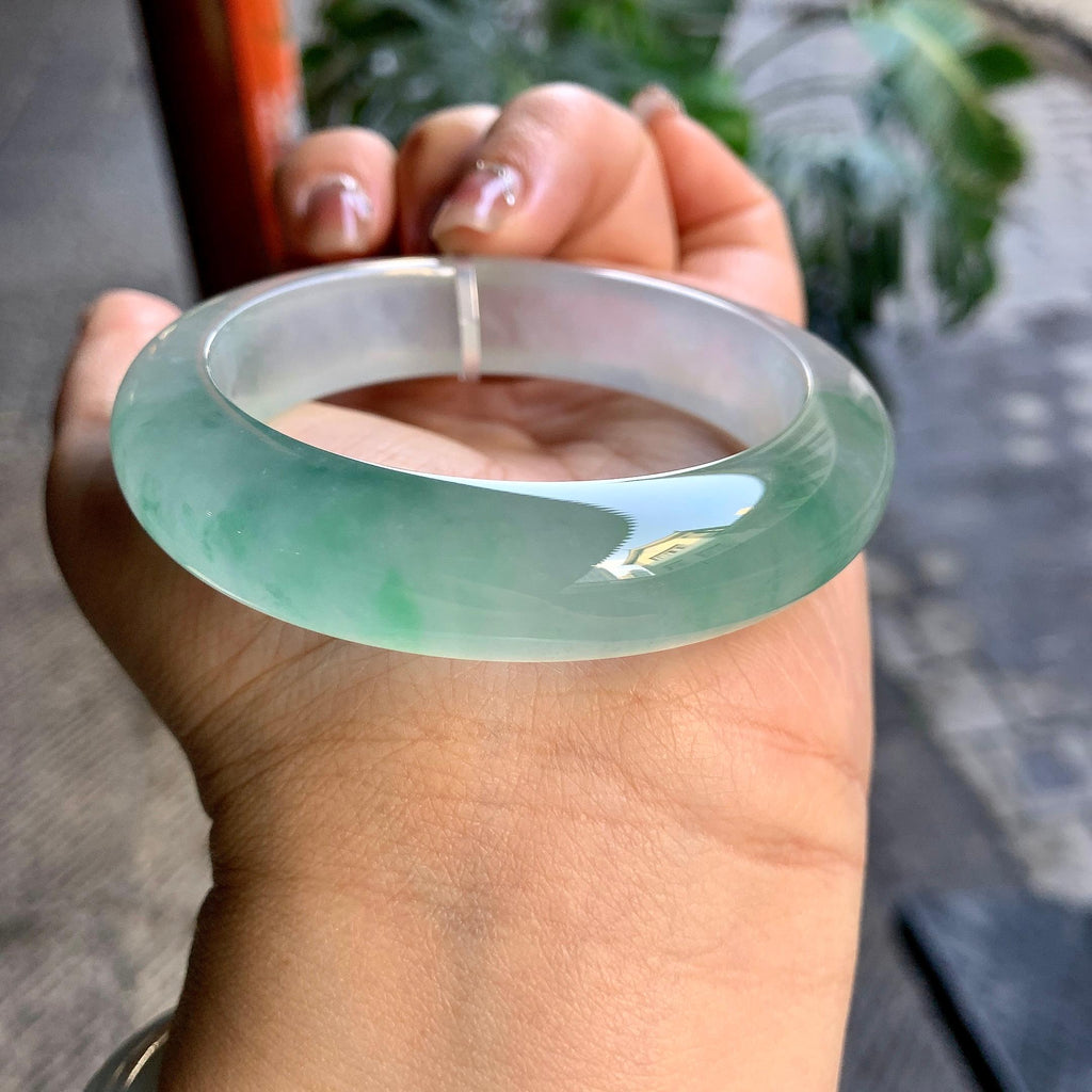 冰种晴水飘花平安镯（54.2mm）（yc292656）