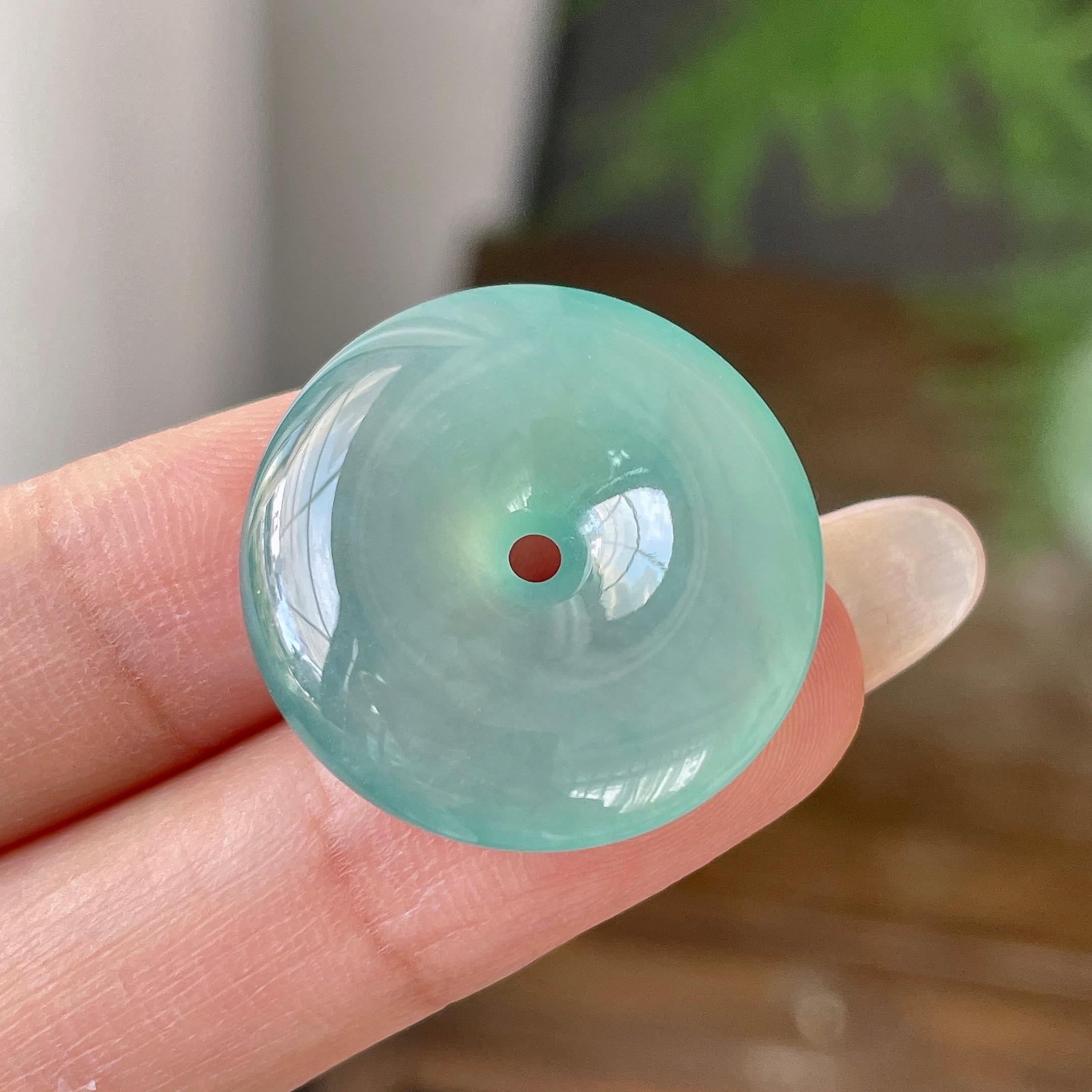 冰种晴水平安扣吊坠     天然缅甸A货翡翠（yc352916）