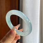 冰种飘花翡翠圆条手镯（56.5mm）（yc229795）