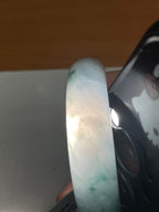 糯冰种飘花宽版轮胎手镯（56.8mm）（yc223276）