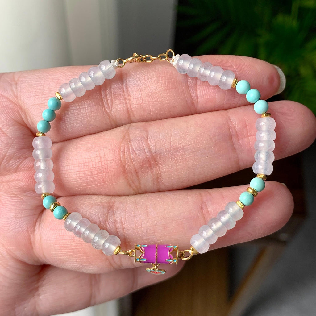 18K金镶糯冰种算盘珠手链（yc207251）