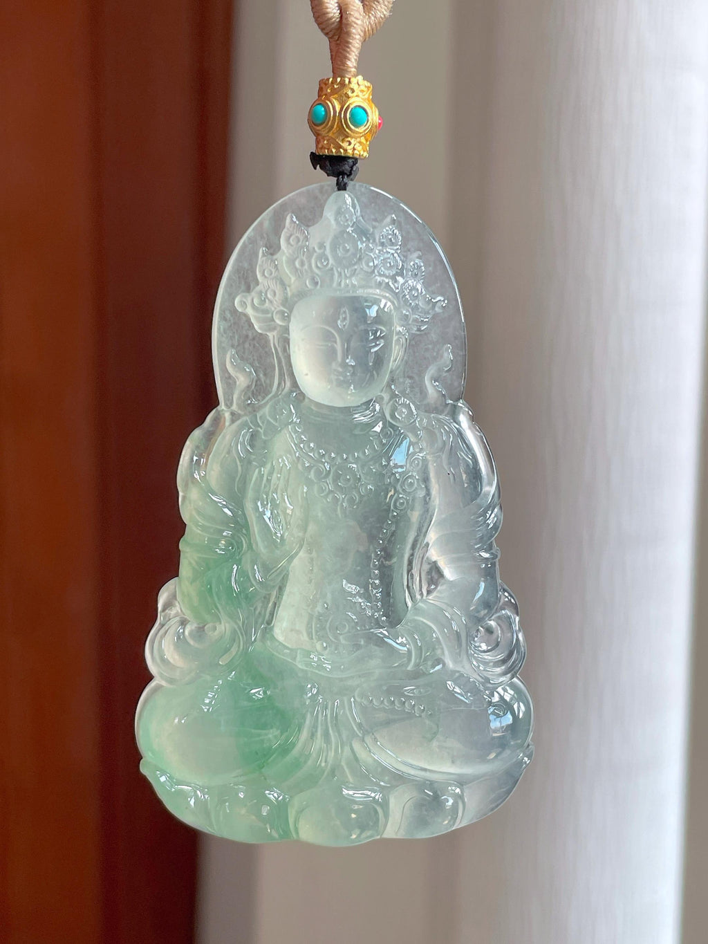 冰种飘花翡翠度母（yc328052）