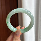 细糯种带色正圈平安镯 57圈 天然缅甸A货翡翠（yc453906）