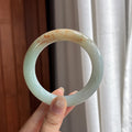 细糯种红翡特色圆条手镯 57圈 天然缅甸A货翡翠（yc484586）