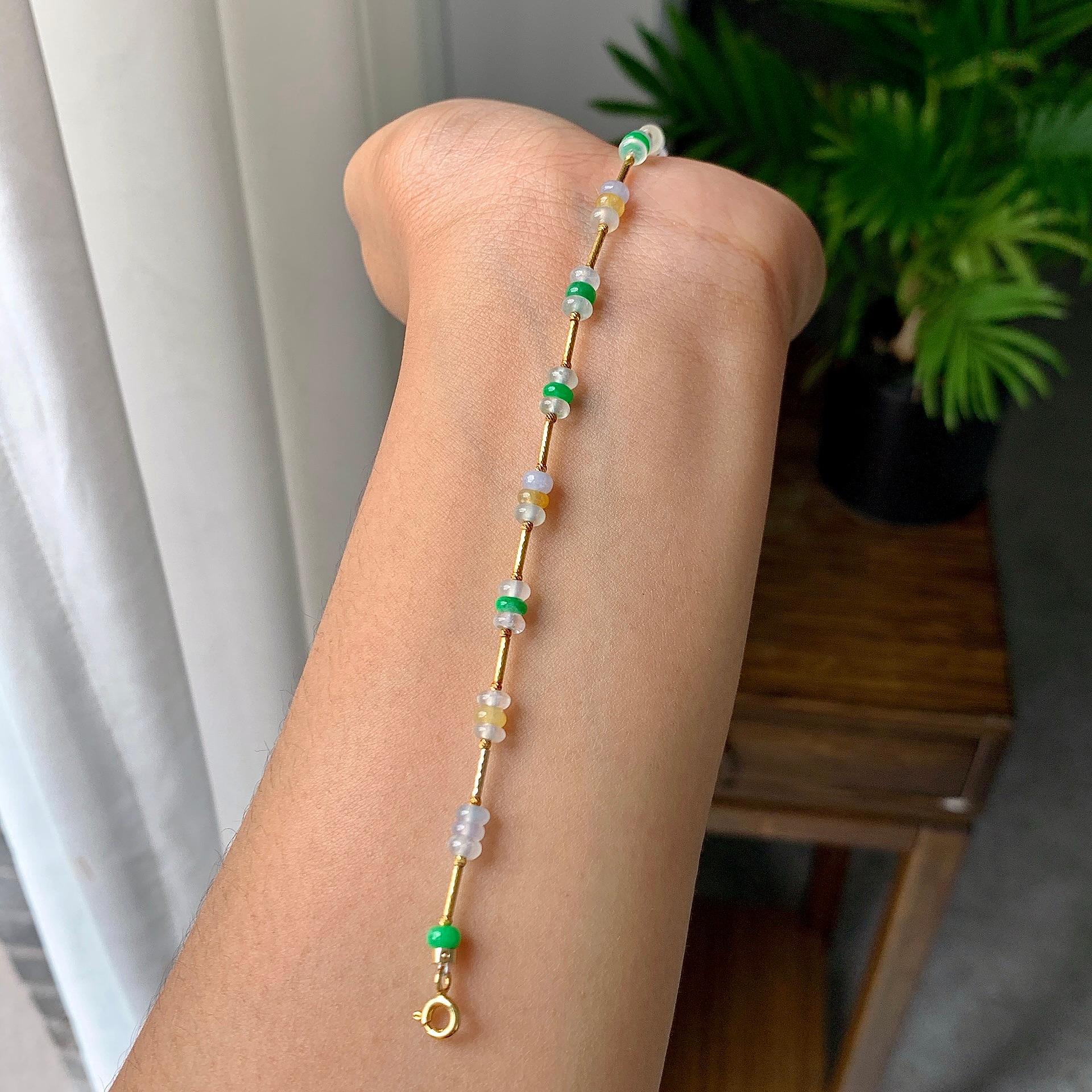 糯冰种多彩算盘珠手链（yc207283）