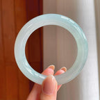 冰种晴底翡翠圆条手镯（54mm)（yc373508）