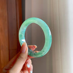 冰种飘花翡翠平安镯（56.7mm)（yc388722）