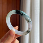 糯冰水墨花翡翠平安镯（56.5mm）（yc407671）