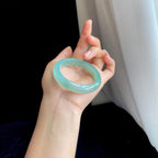 冰种晴水绿翡翠平安镯（52mm）（yc316830）