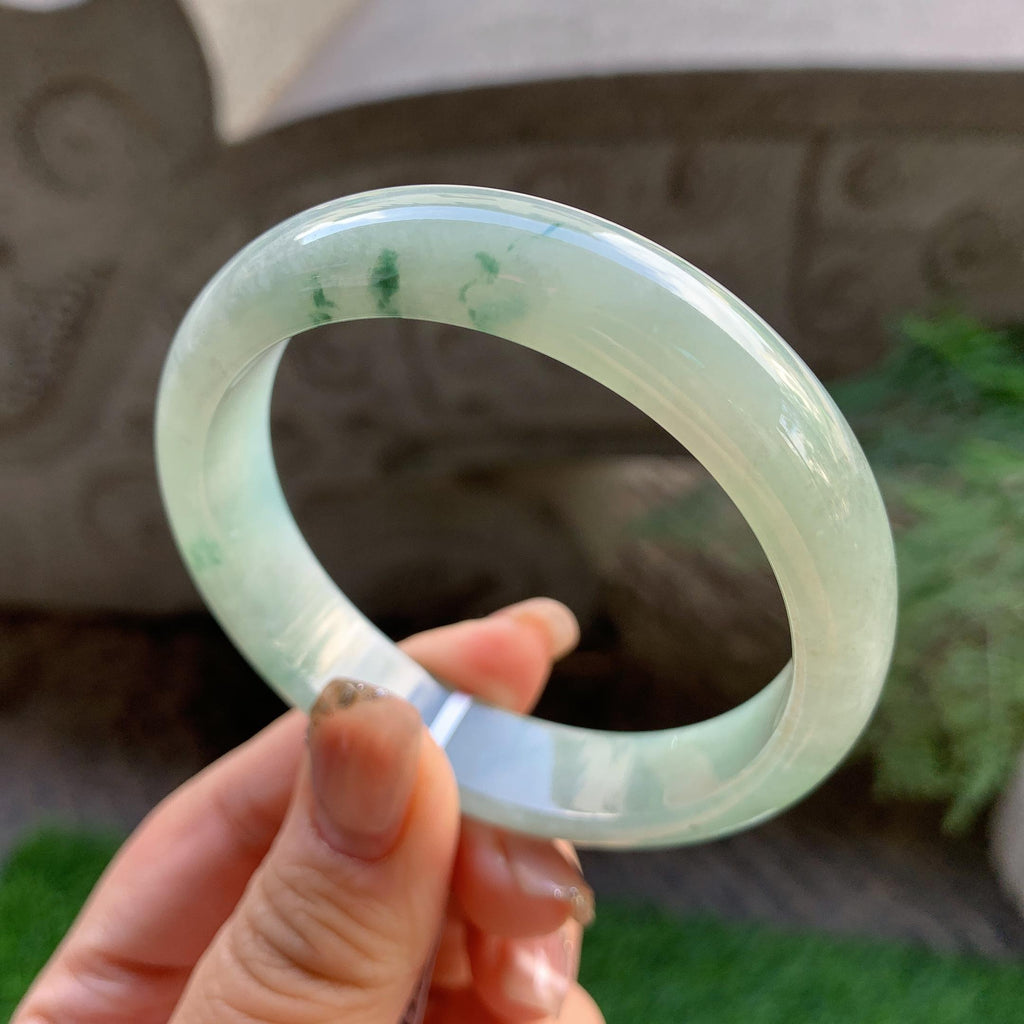 细糯种飘花平安镯（56mm）（yc293326）