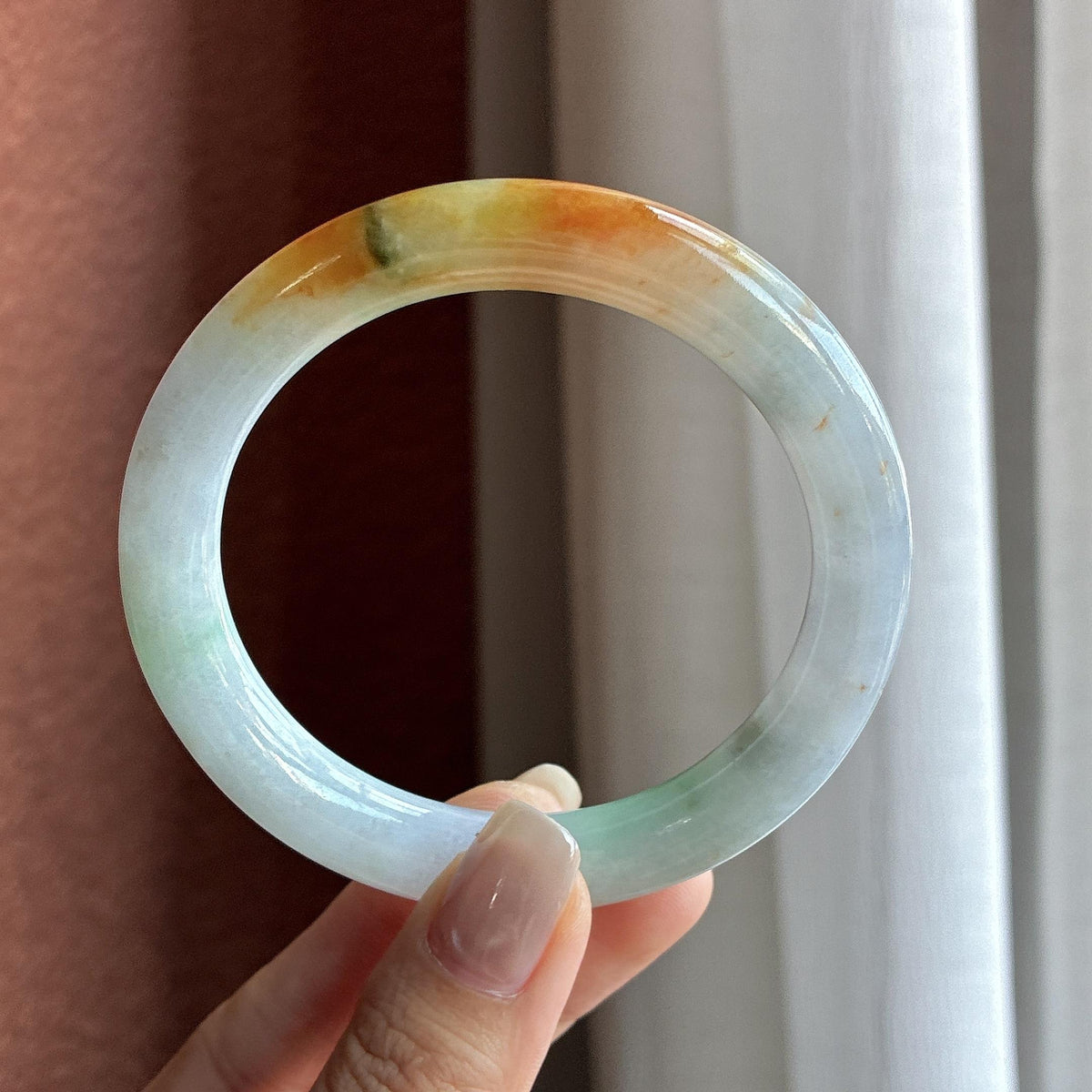 细糯冰黄翡特色圆条手镯 59圈（yc721905）