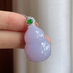 18k金钻镶糯冰紫罗兰翡翠葫芦（yc288133）