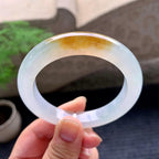 糯冰种飘黄翡平安镯（53.3mm）（yc195923）