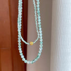 冰种飘花翡翠珠串项链（yc259086）